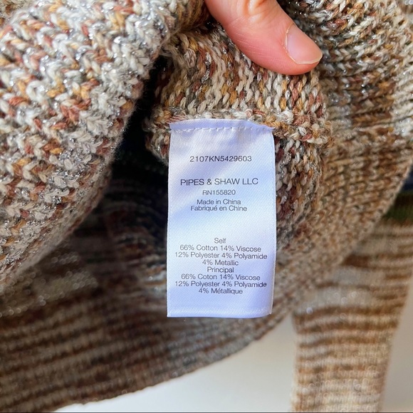 Veronica Beard Sohani Metallic Space-Dyed Cotton Sweater Size XS Shoulder Button - Picture 8 of 12